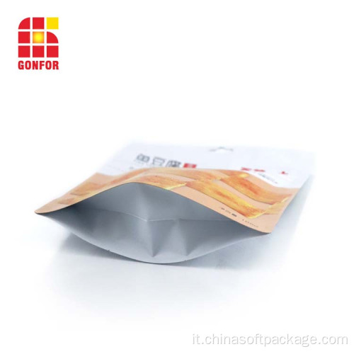 Confezione snack Borsa stand up con foro per appendere